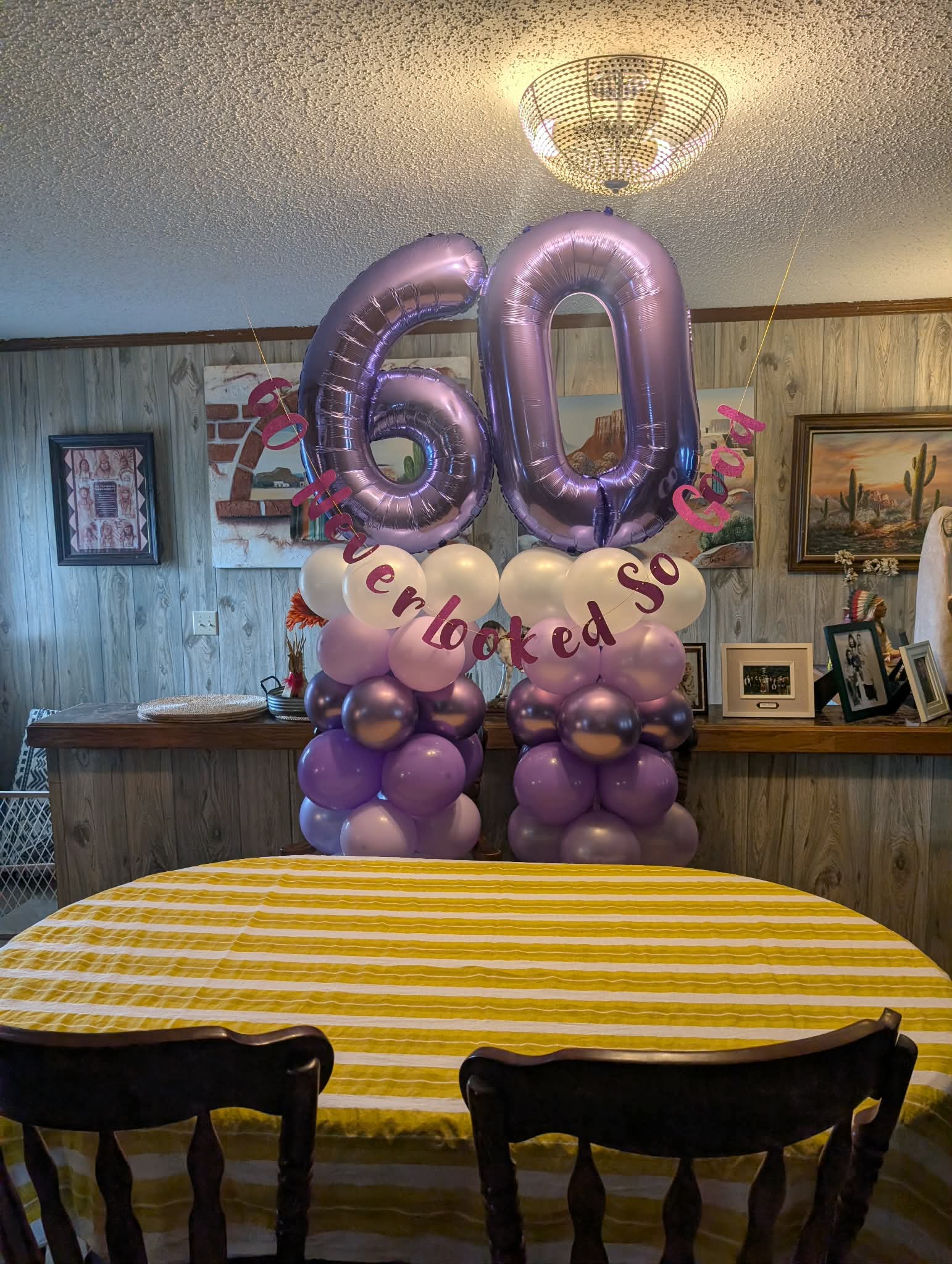 Purple balloon columns