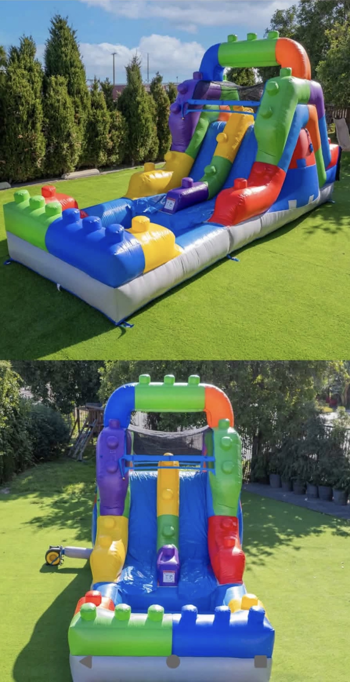 Inflatable slide available with the 417 Jump obstacle course combo